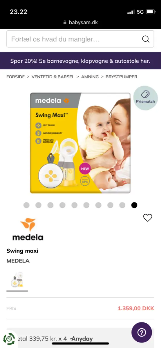 Medela Dobbelt elektrisk brystpumpe