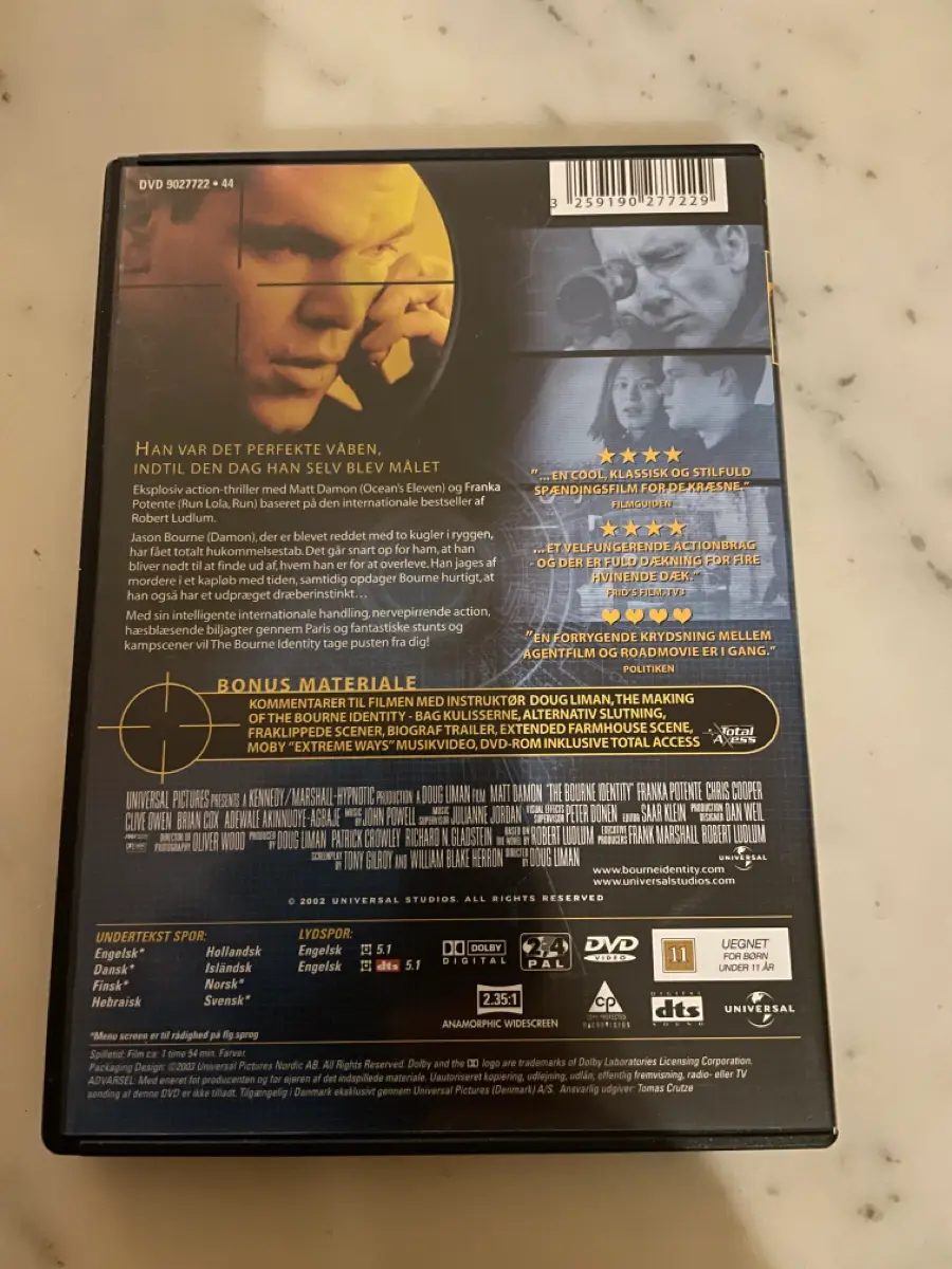 The Bourne identity Dvd film