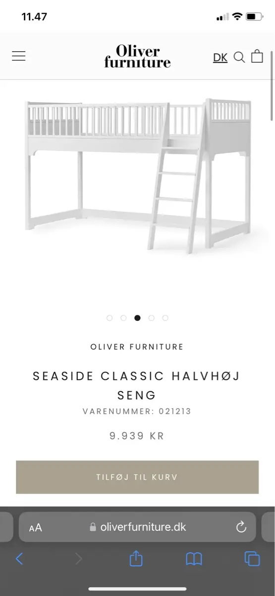 Oliver Furniture Halvhøj seng