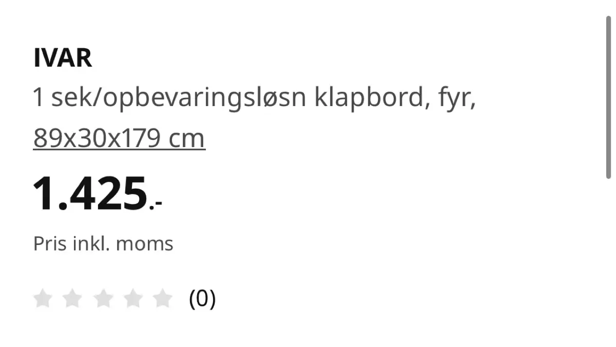 IKEA Ivar reolsystem med klapbord