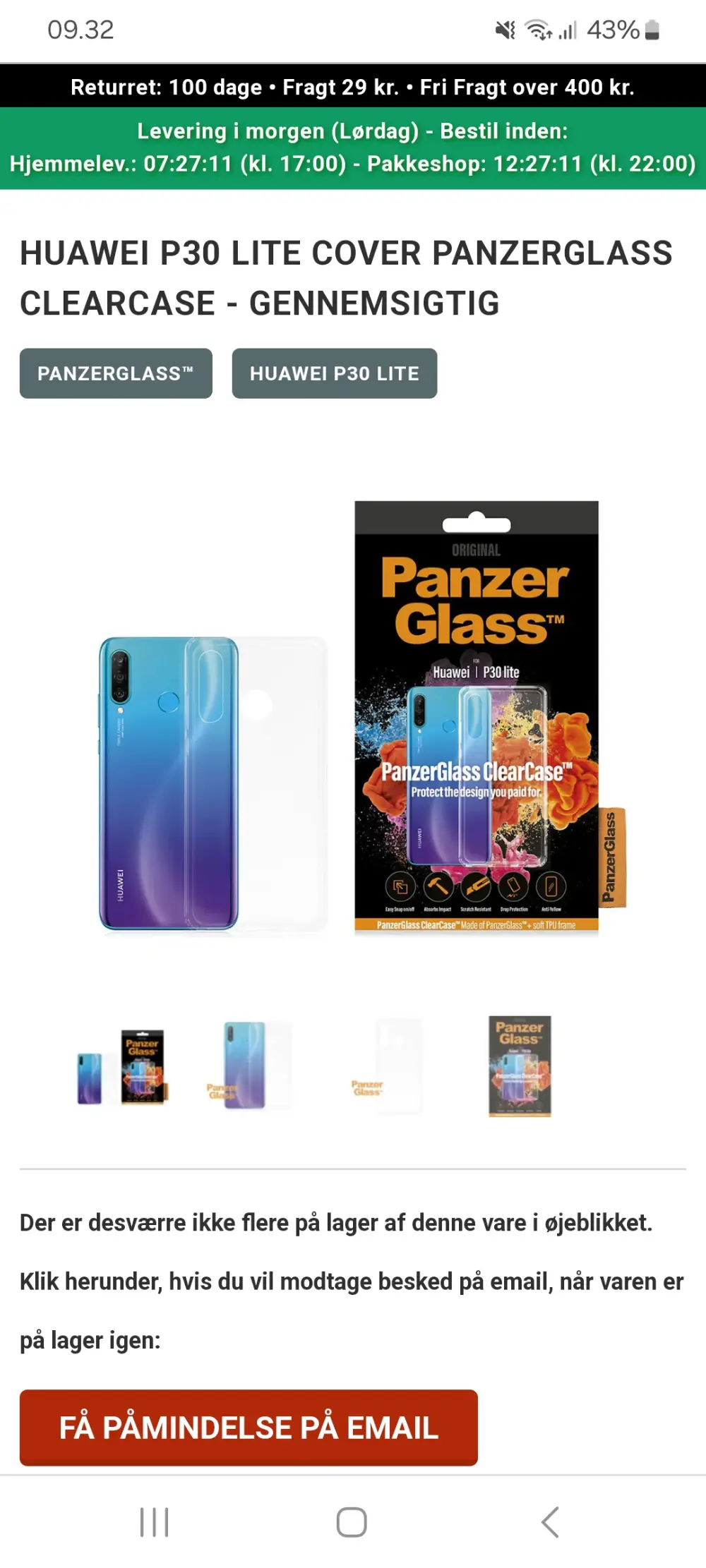 Panzer Glass Cover