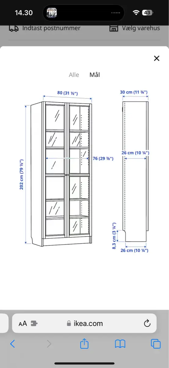 IKEA Billy vitrineskab