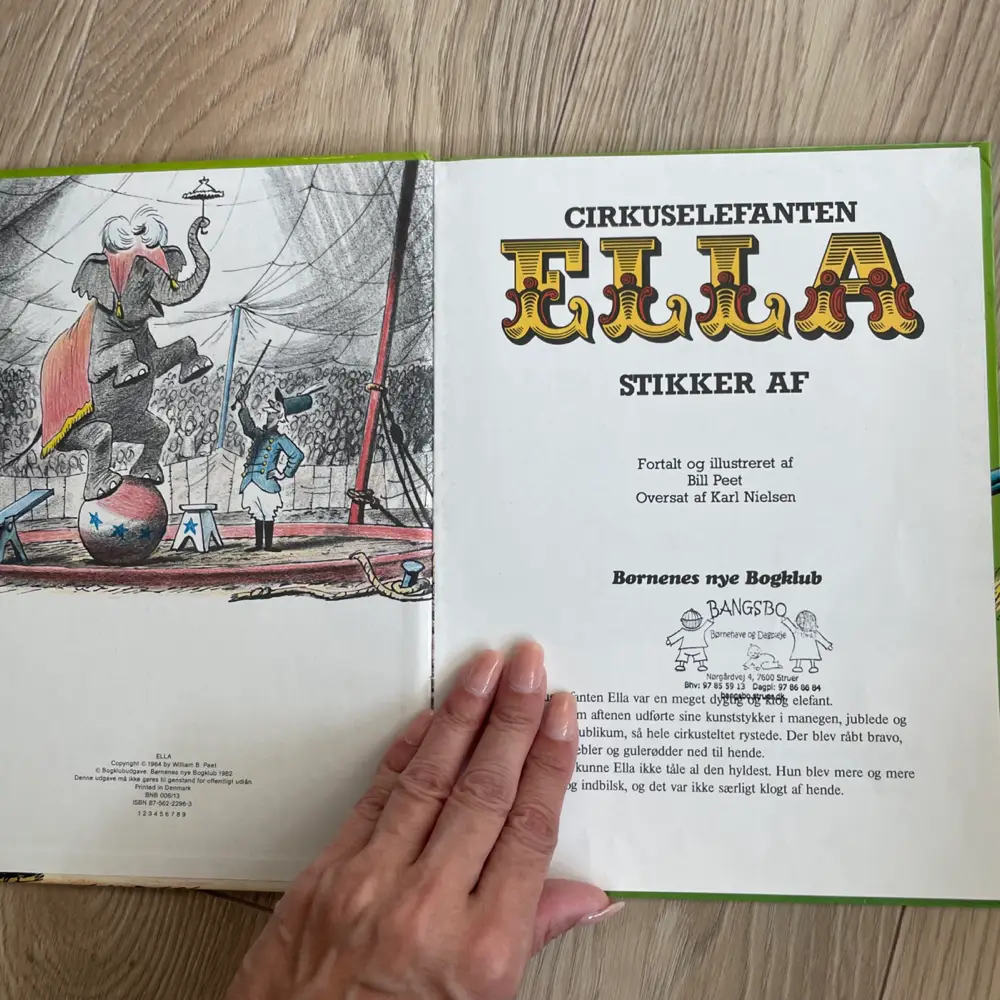 Cirkuselefanten Ella stikker af Fin Bill Peet bog