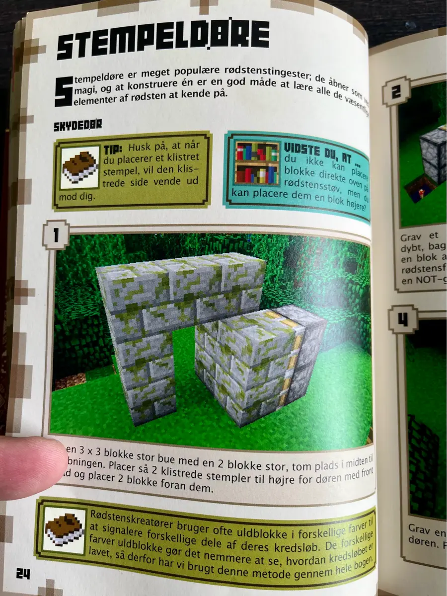 Minecraft guidebog guide til rødsten Minecraft rødsten guide bog