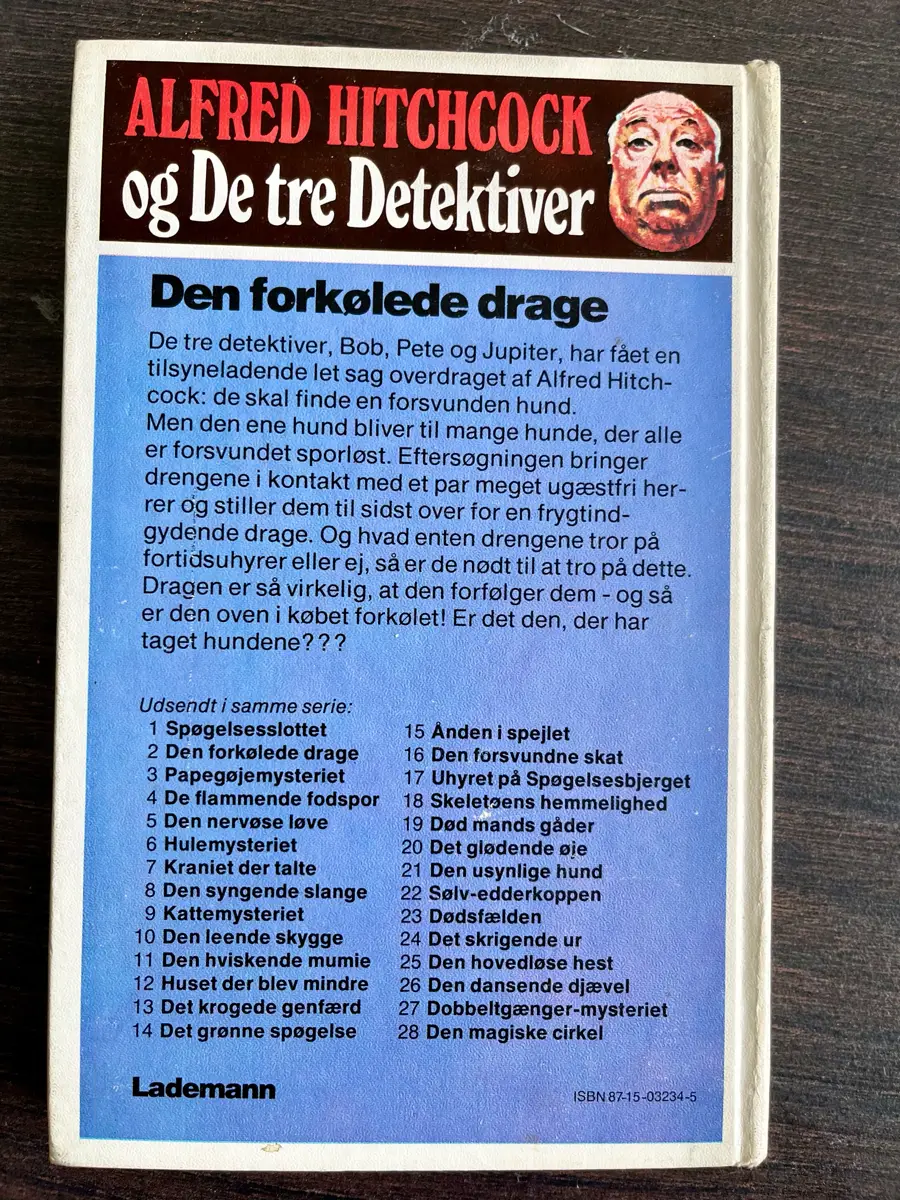 Den forkølede drage Alfred Hitchcock  Bog om de tre detektiver