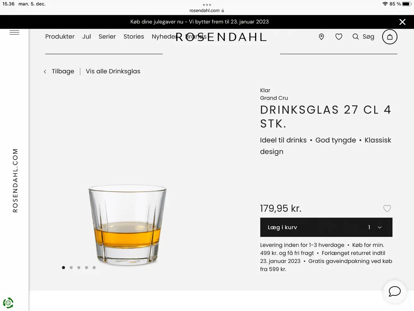 Rosendal Drinks glas