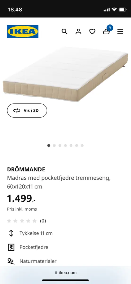 IKEA Madras med pocketfjedre tremme