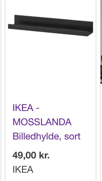 IKEA 2 billedhylder Mosslanda