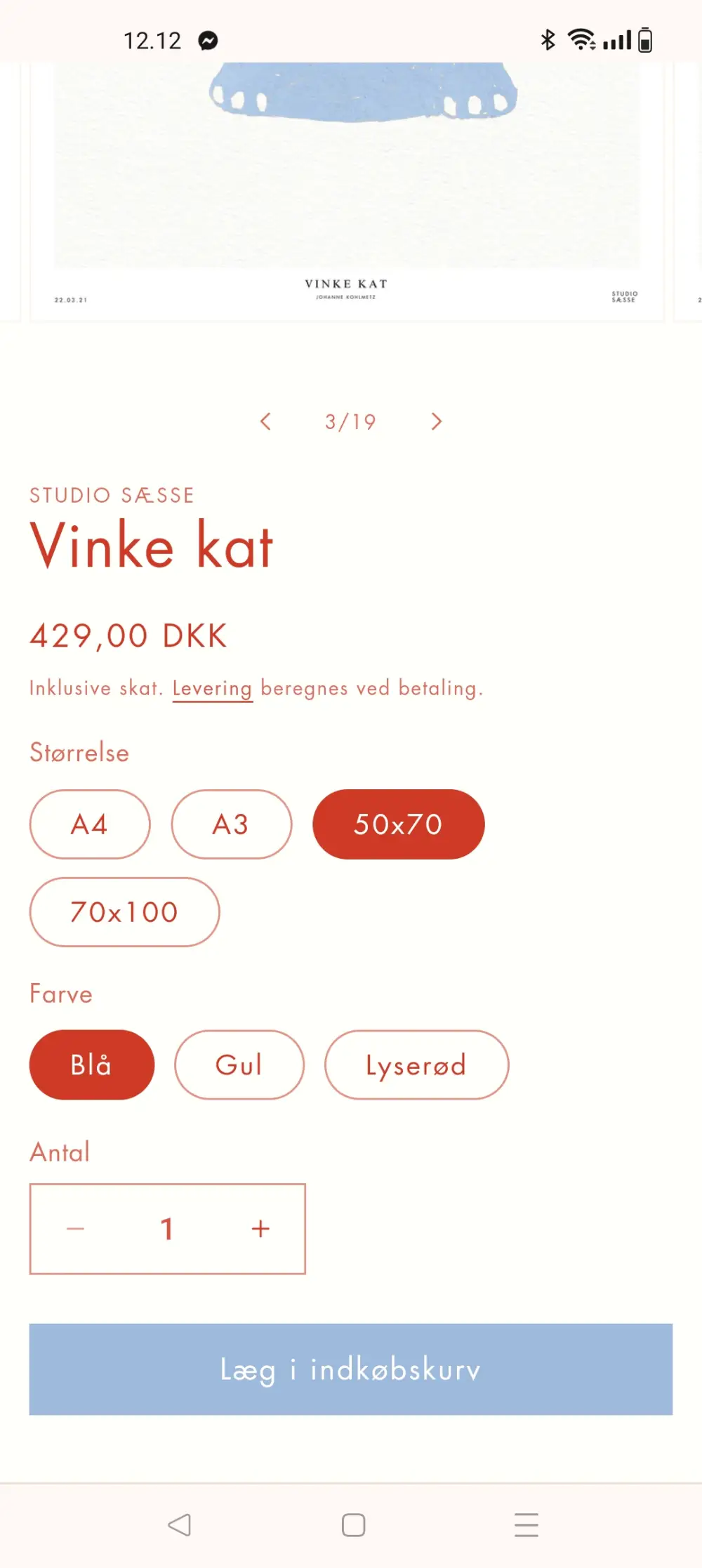 Studio sæsse Plakat vinke kat