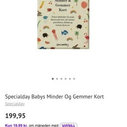 Babys minder og gemmer kort Bog