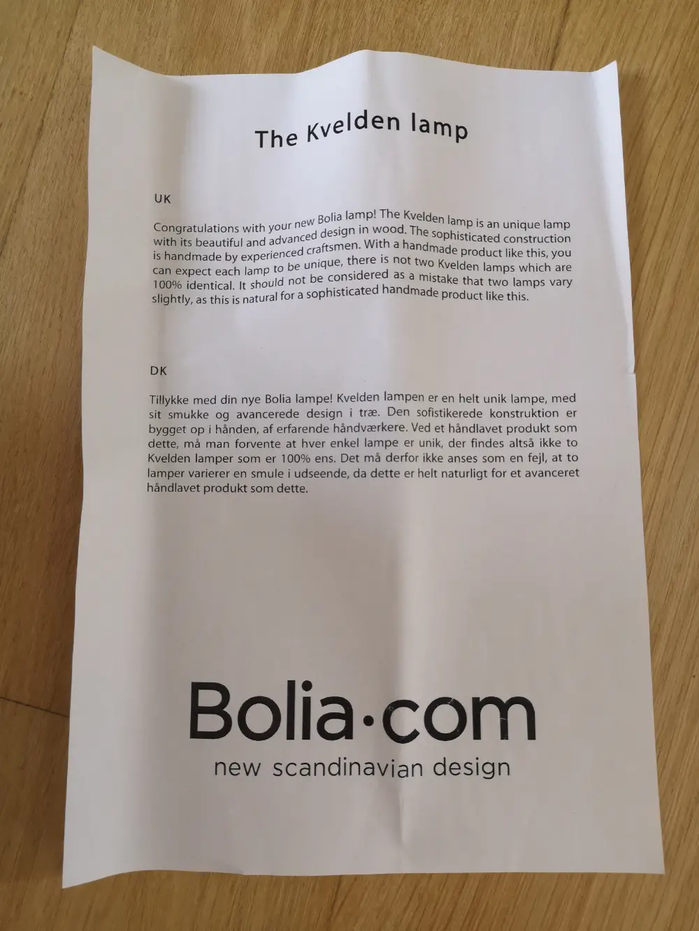 Bolia Lampe