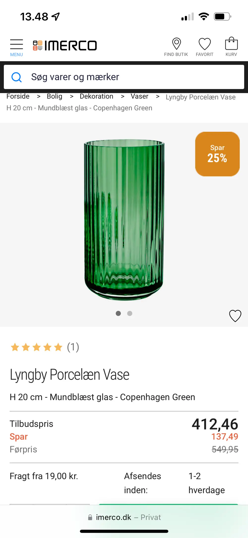 Lyngby Porcelæn Vase og fyrfadstage