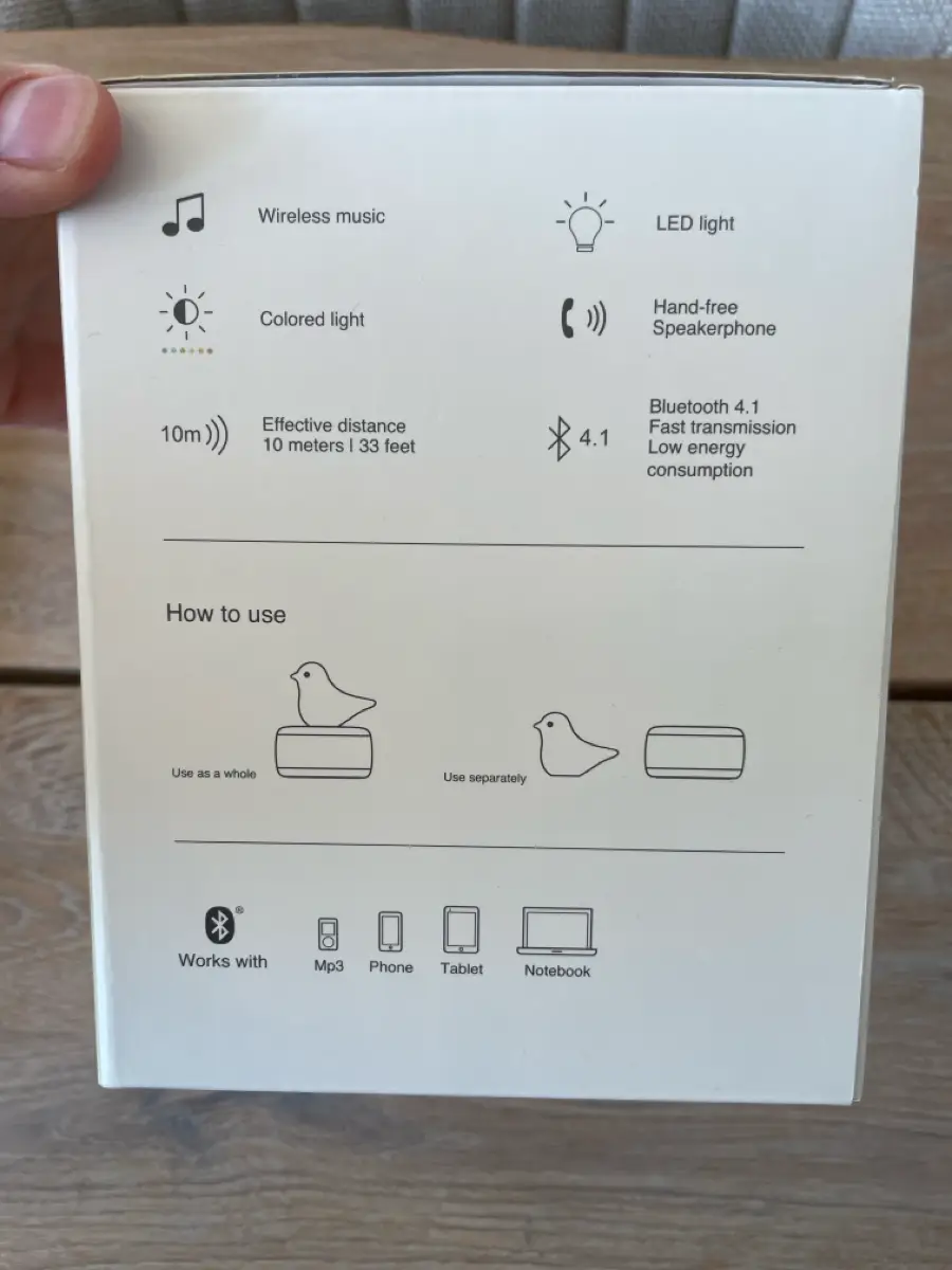 Emoi Bluetooth afspiller med lys