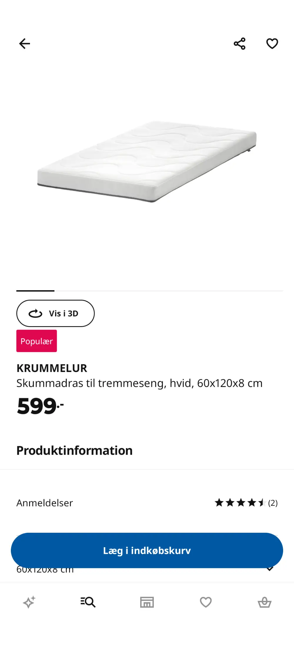 IKEA Baby- barneseng inkl madras