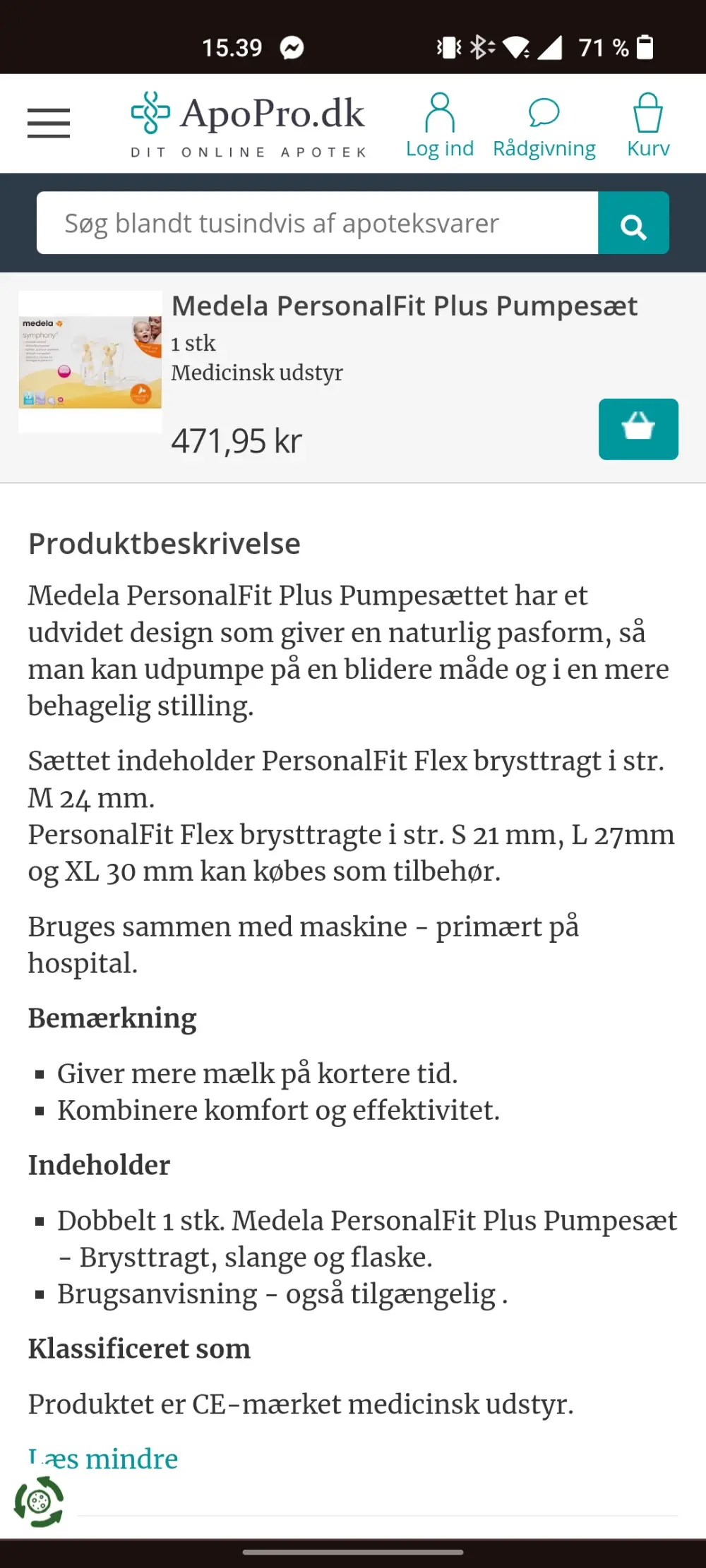 Medela Dobbelt pumpesæt