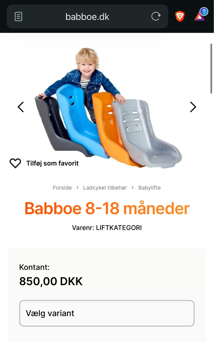 Babboe Cykelstol