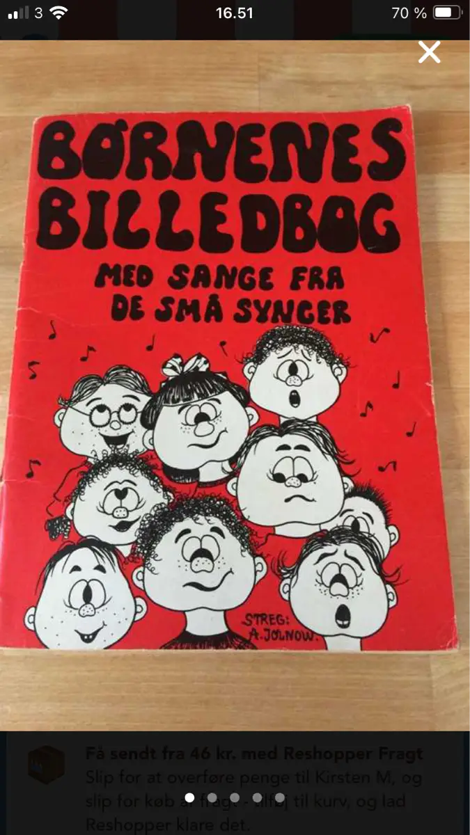 Billedbog med sange fra “De små synger” Unik RETRO sangbog