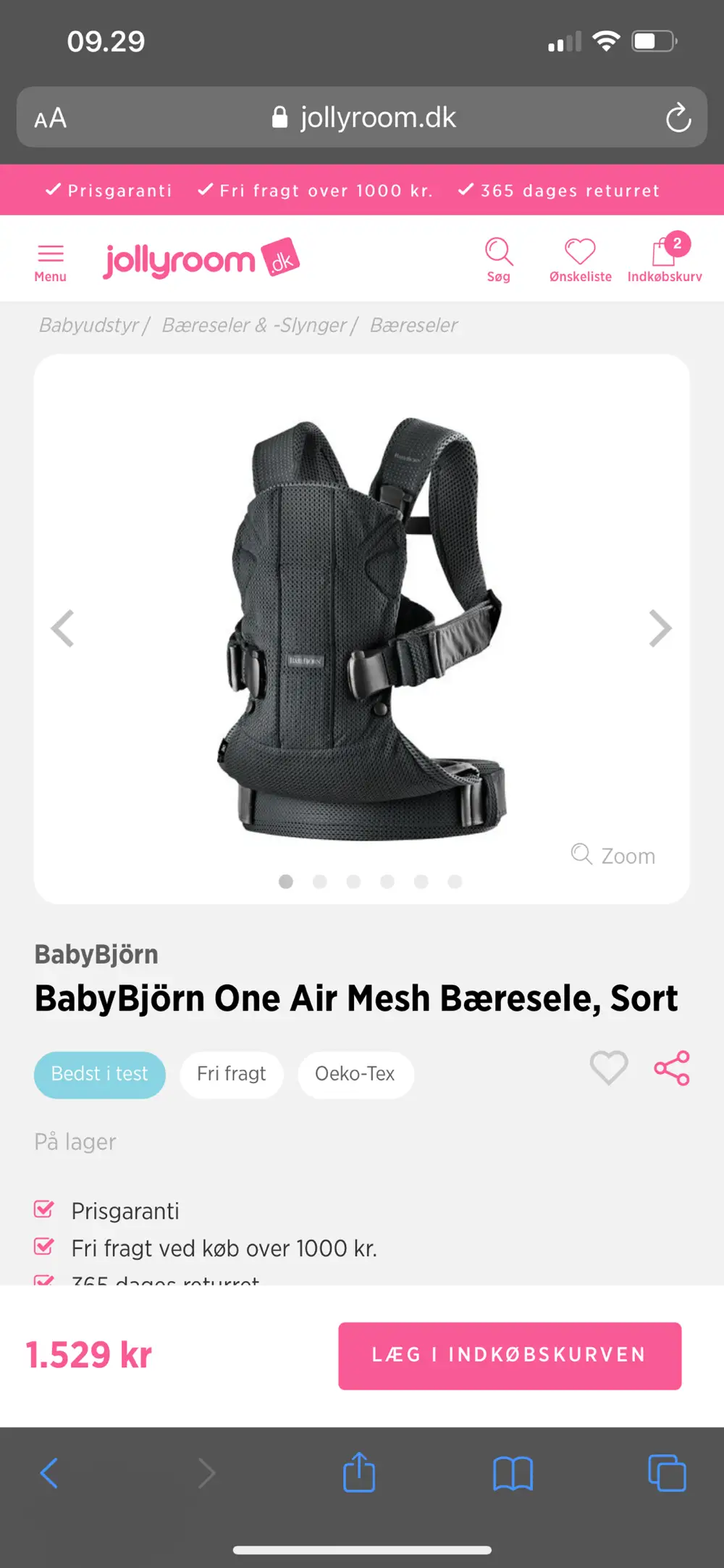 BABYBJÖRN One Air mesh bæresele