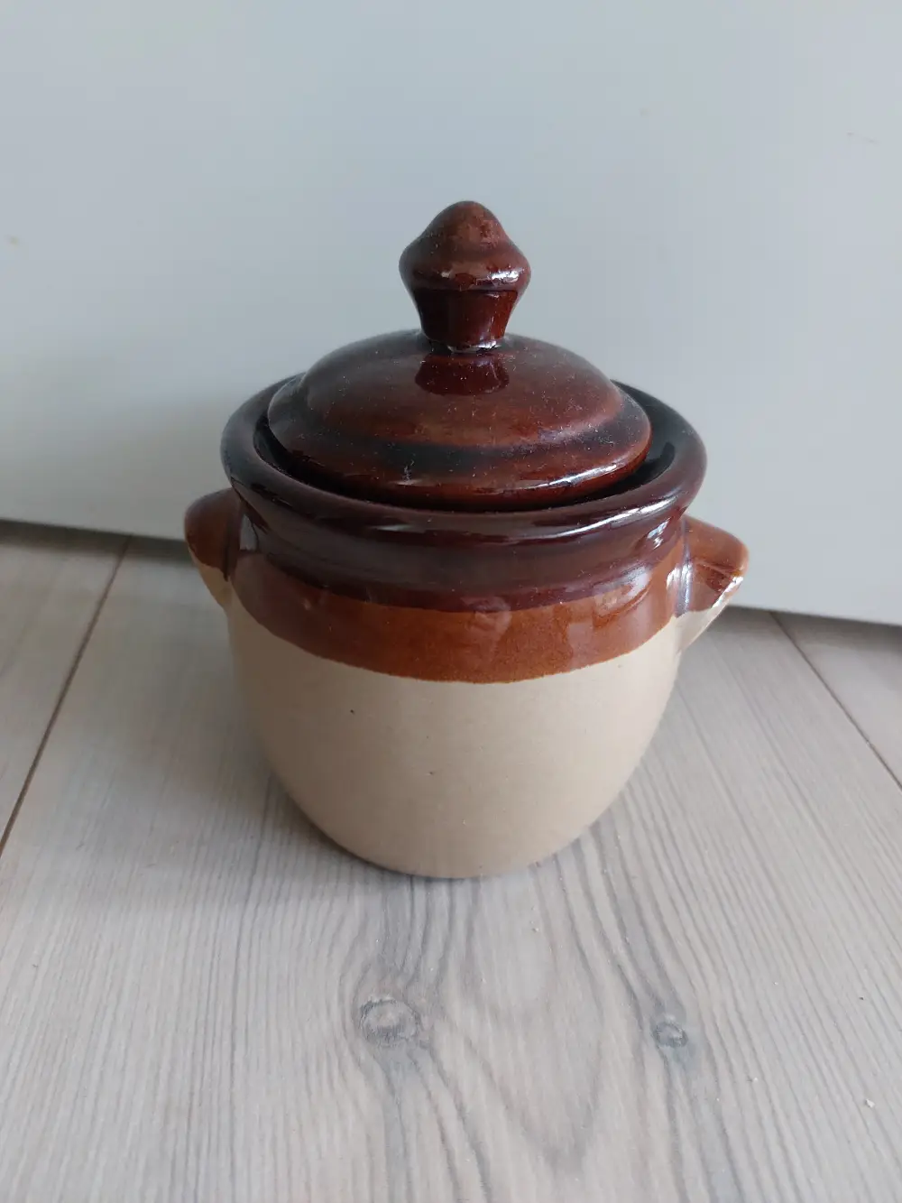 Retro Lille keramik krukke med låg