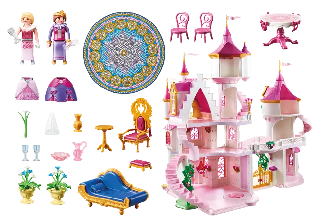 Playmobil Prinsesse Slot + karet+extras