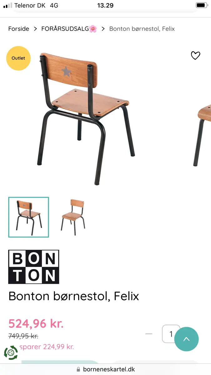 BONTON Skrivebord med stol