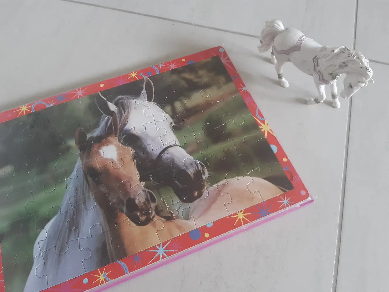 Schleich Hest og bog med puslespil