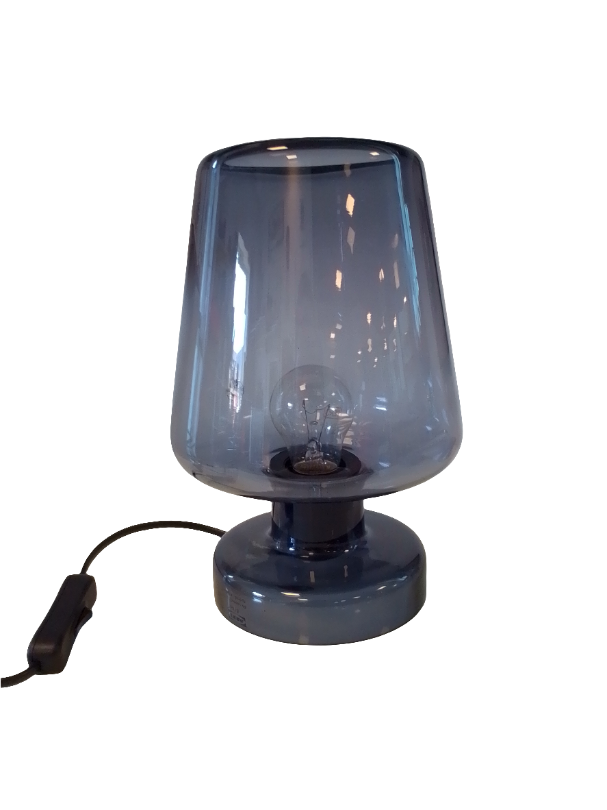 Gråblå bordlampe