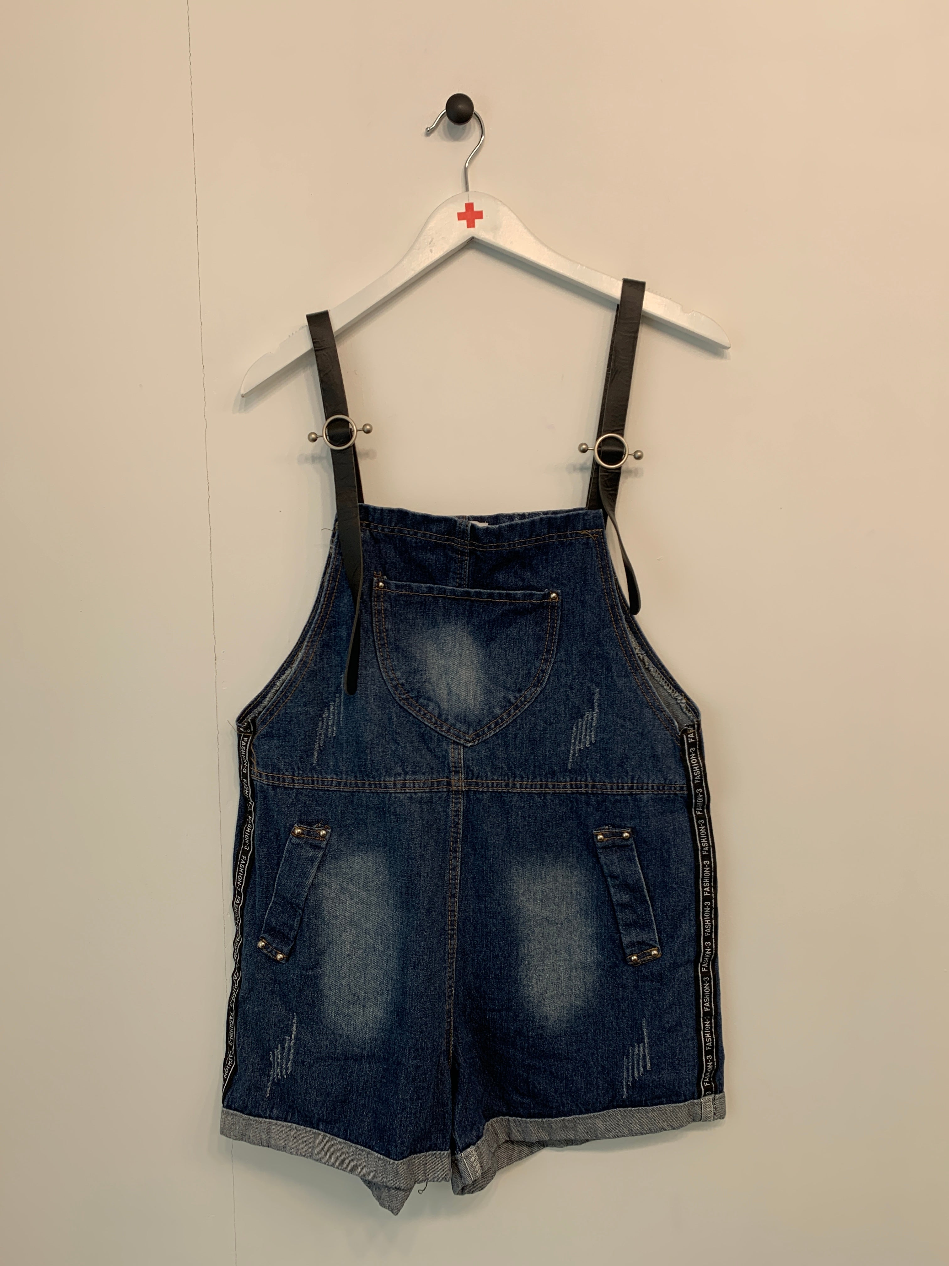 Szachownica Denim Overalls Shorts