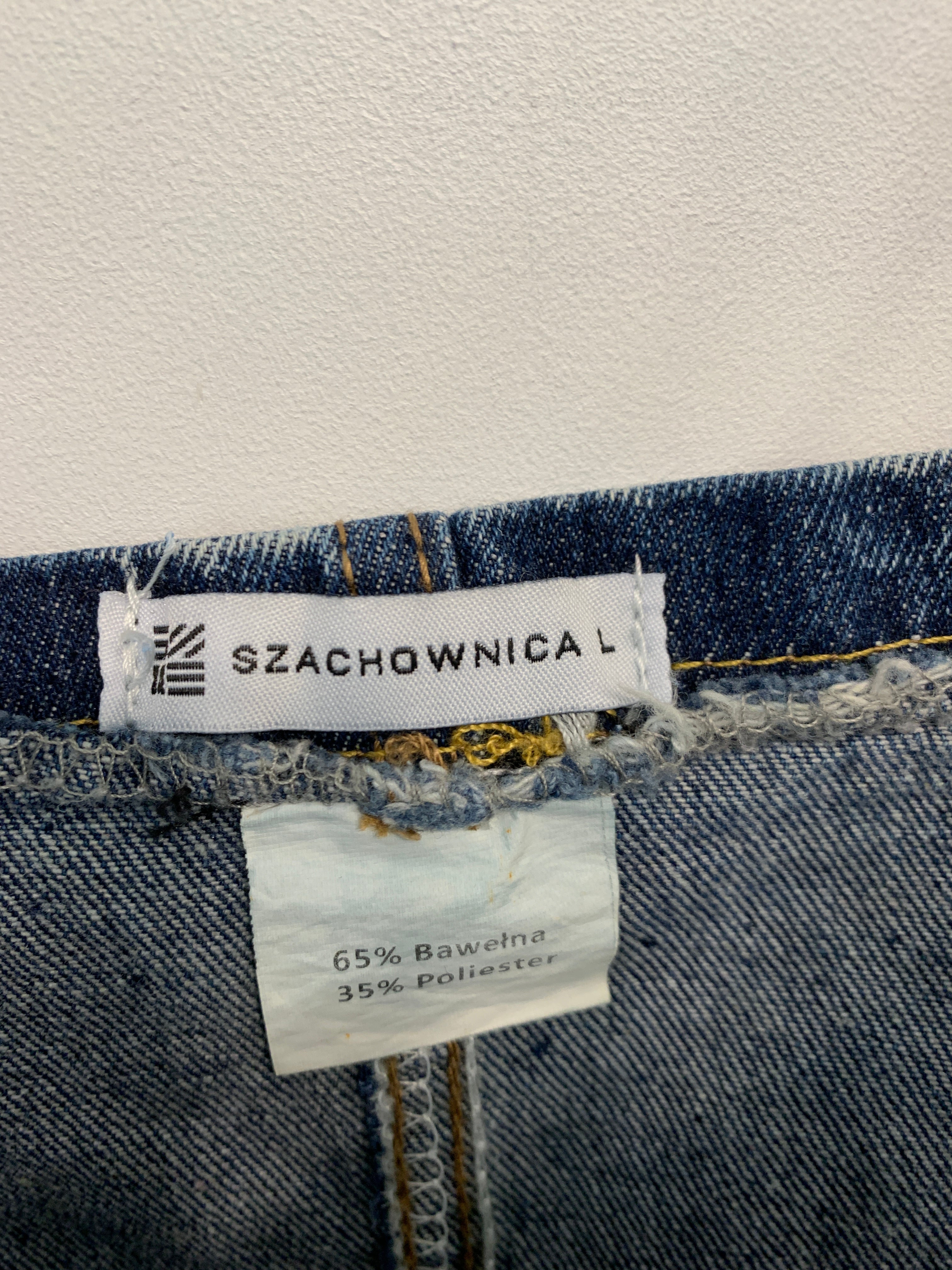 Szachownica Denim Overalls Shorts