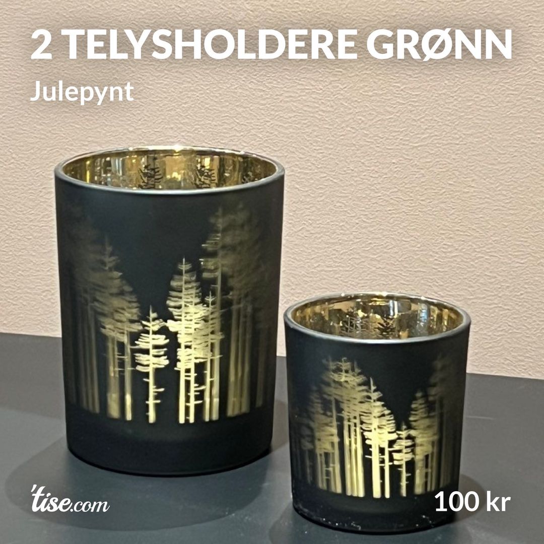 3 telysholdere grønn