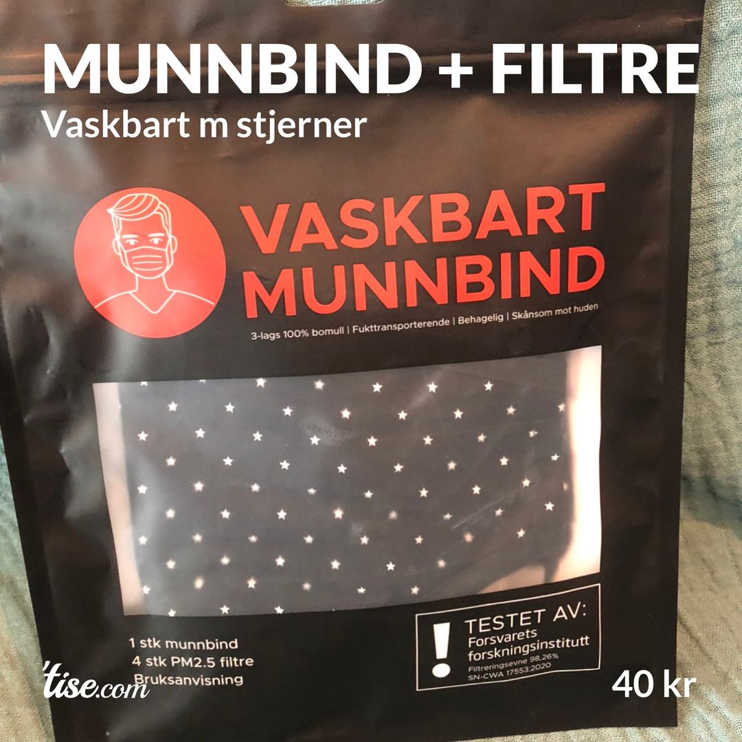 Munnbind + filtre