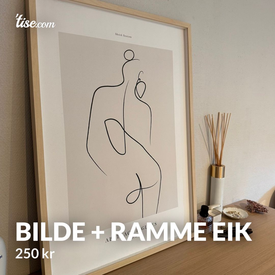 Bilde + ramme eik