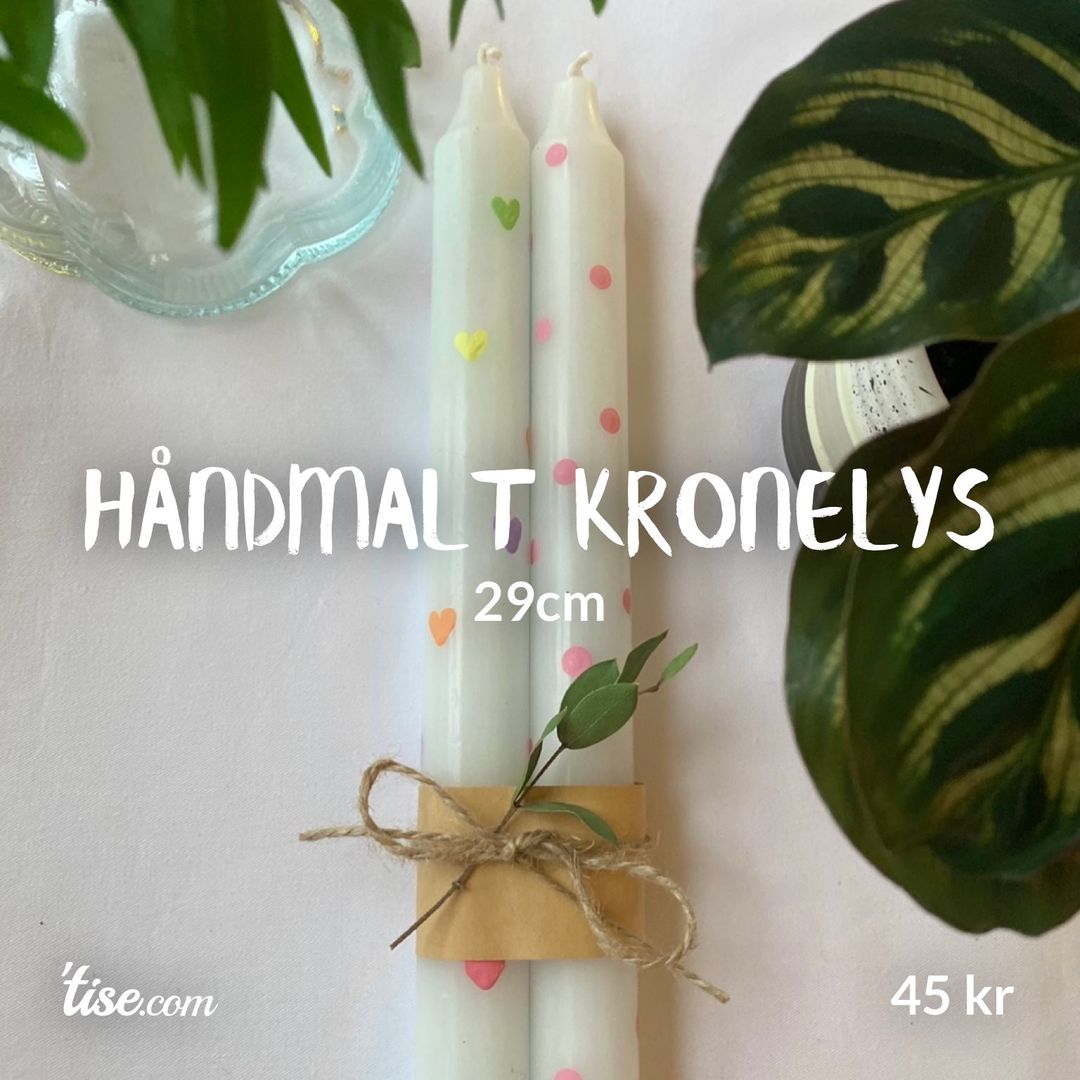 Håndmalt Kronelys