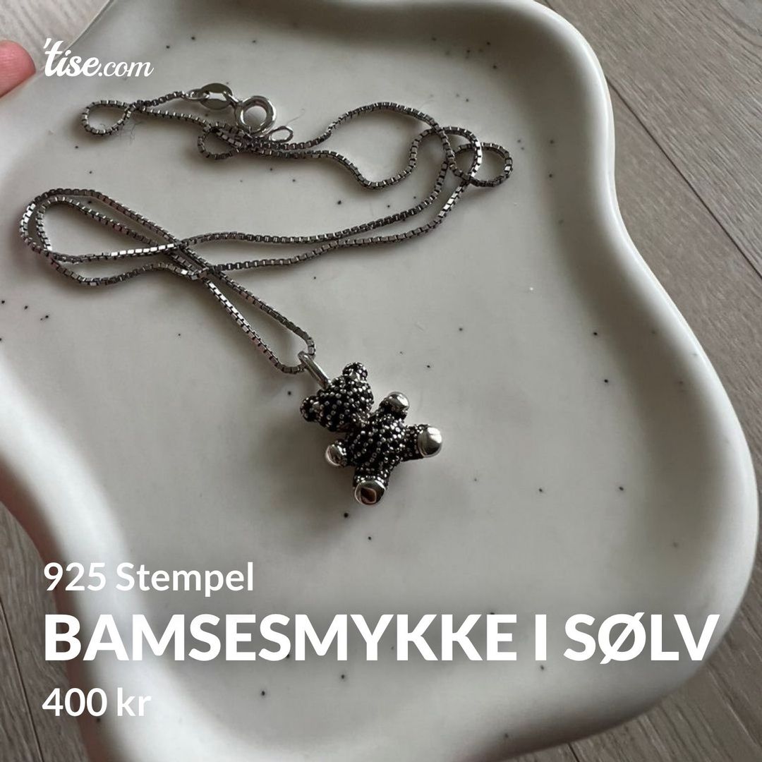 Bamsesmykke i sølv