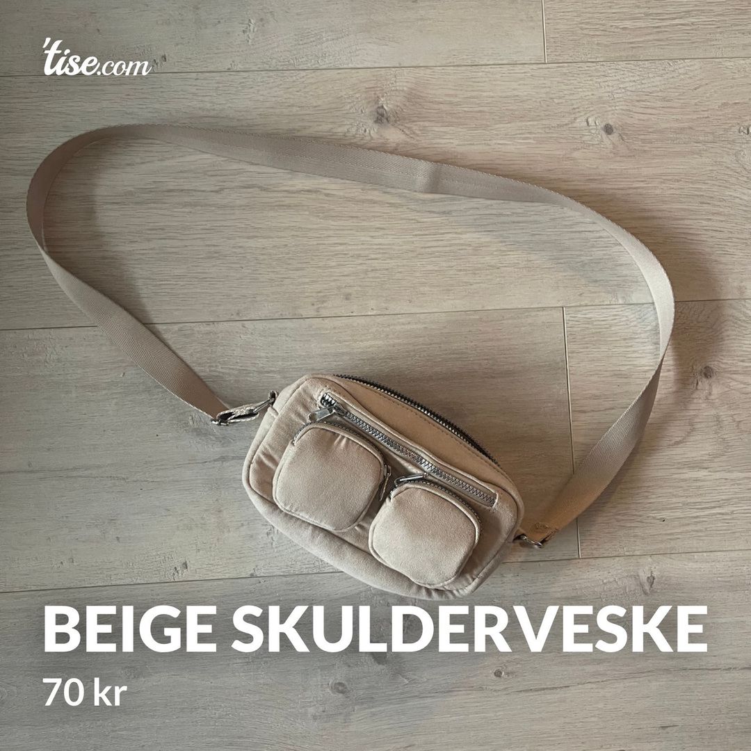 Beige skulderveske