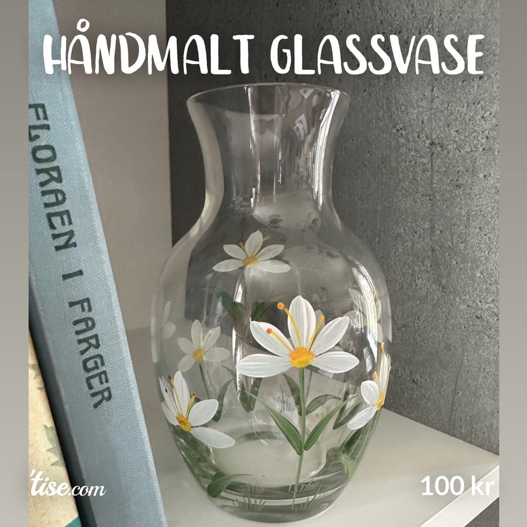 Håndmalt glassvase