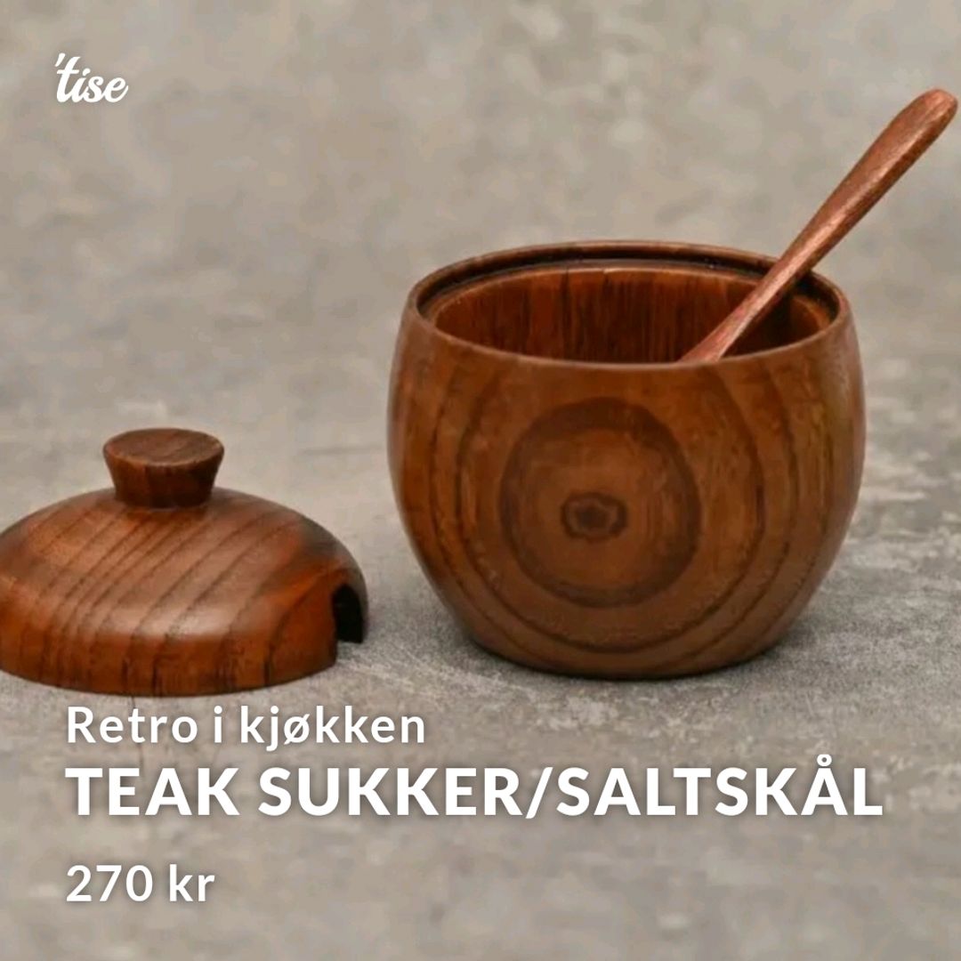 teak sukker/saltskål