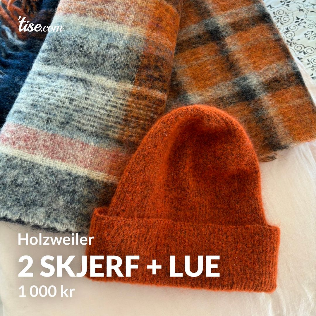 2 skjerf + lue