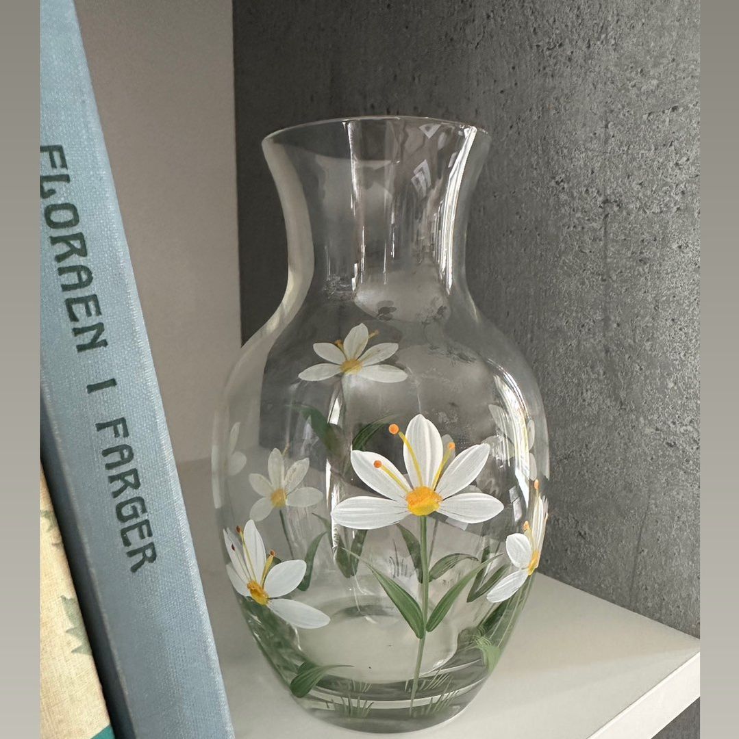 Håndmalt glassvase