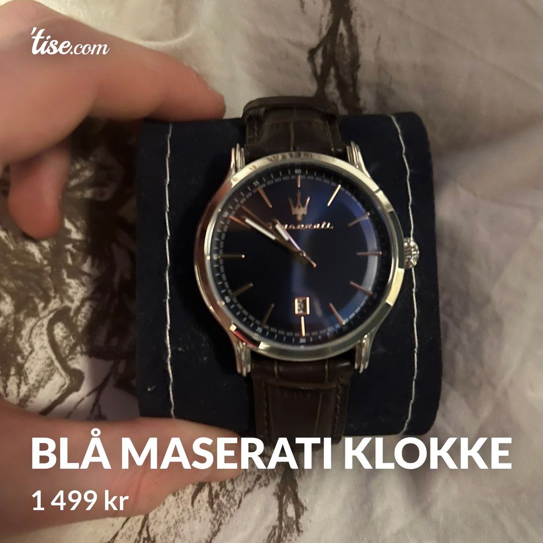 Blå Maserati Klokke