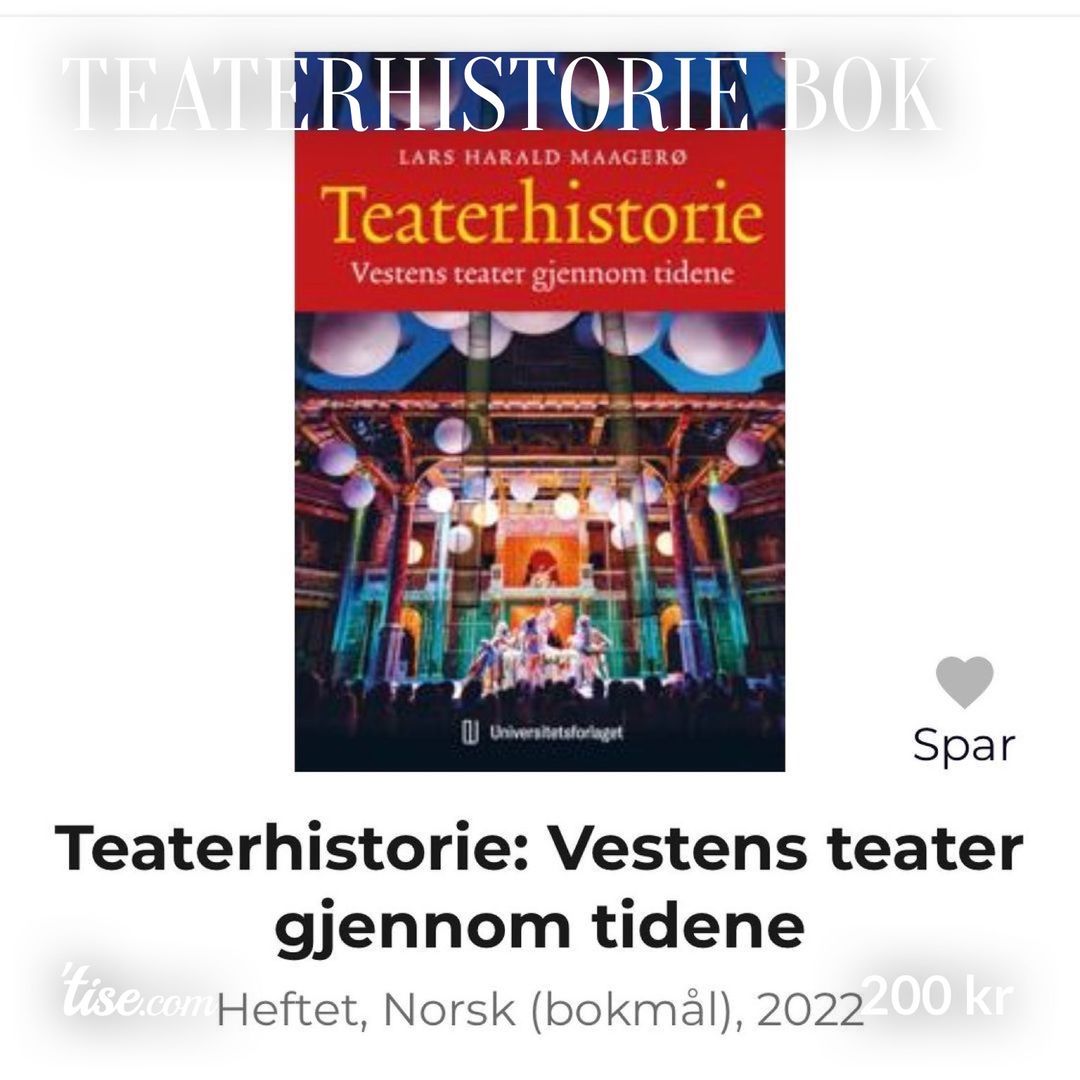 Teaterhistorie Bok