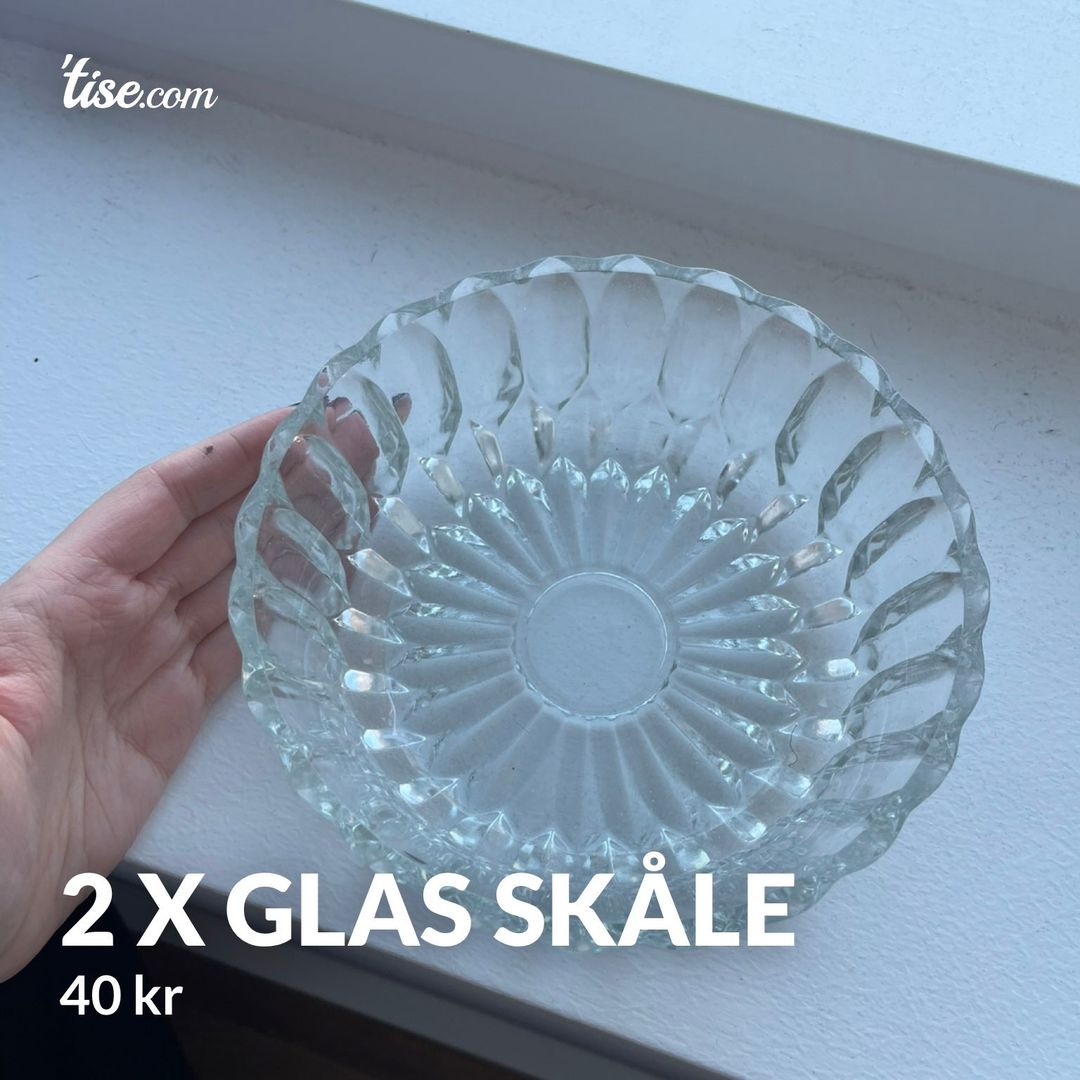 2 x glas skåle