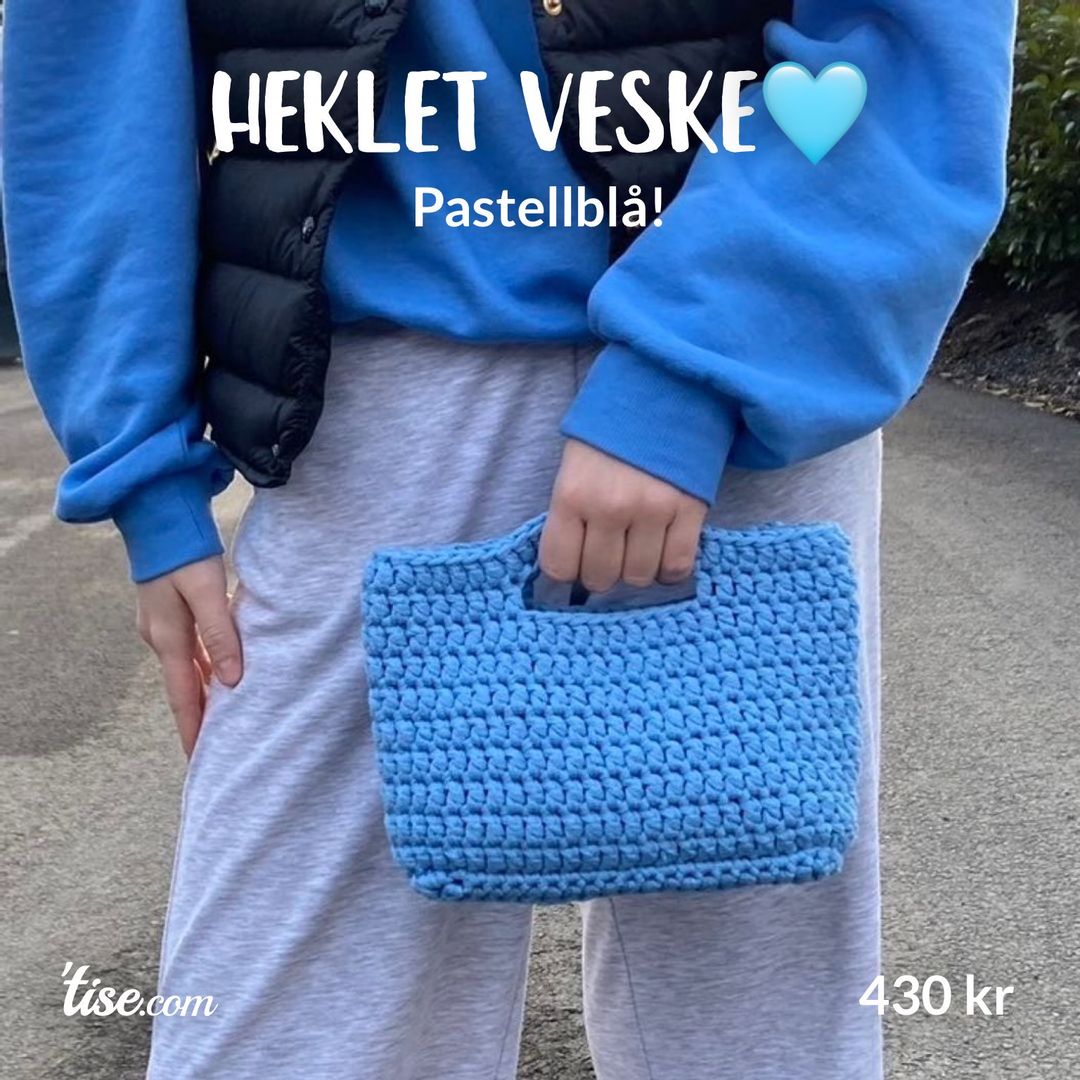 Heklet veske🩵