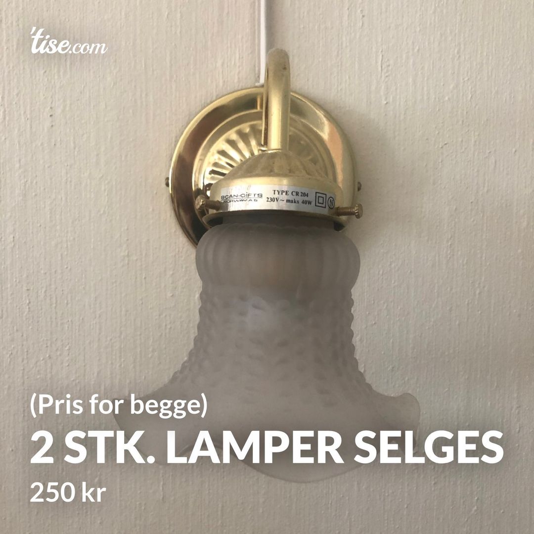 2 stk lamper selges