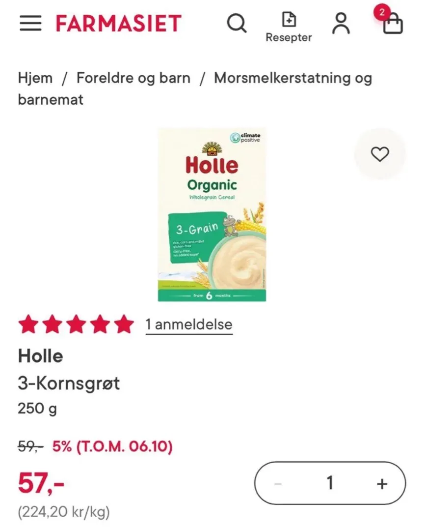 Holle organic grøt