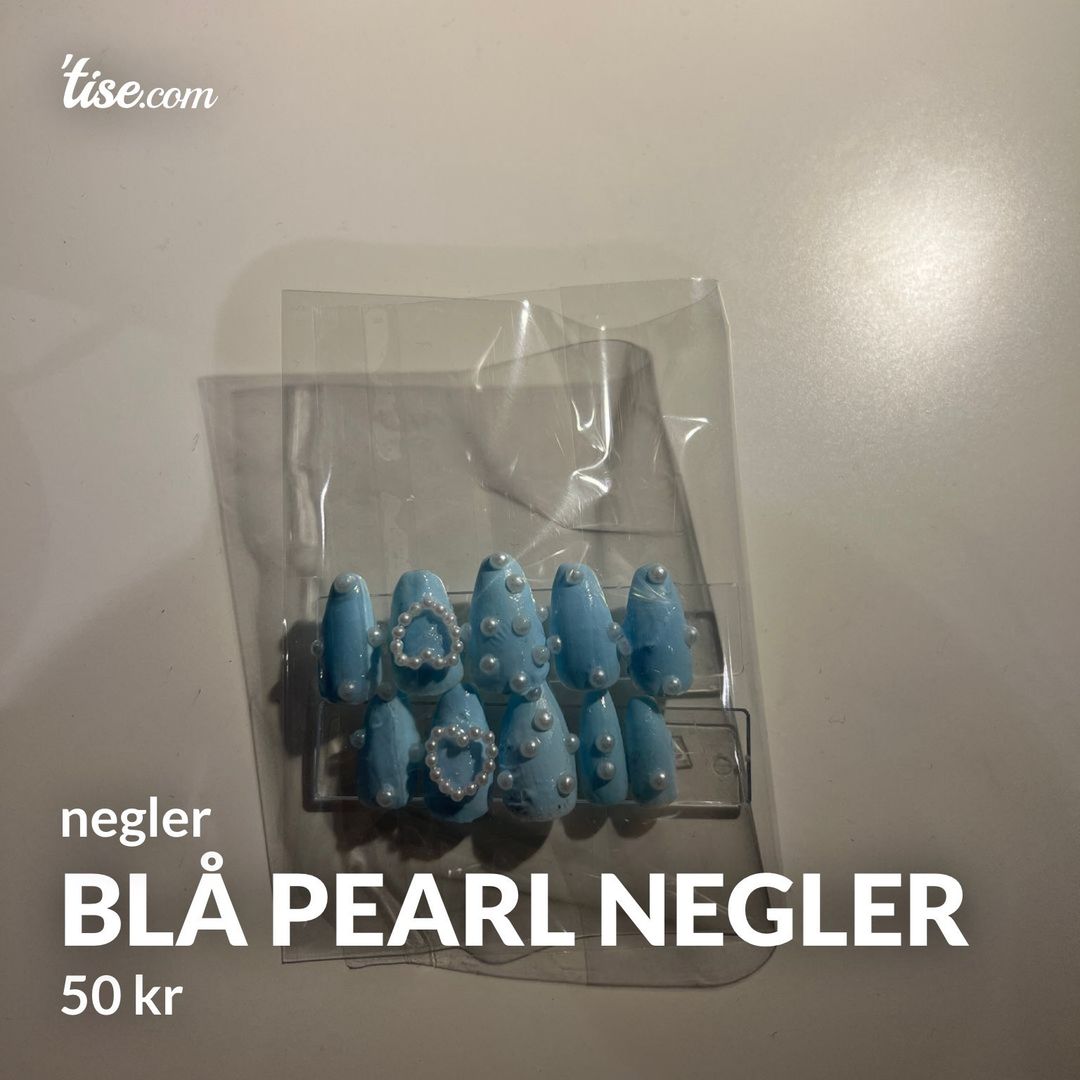 blå pearl negler