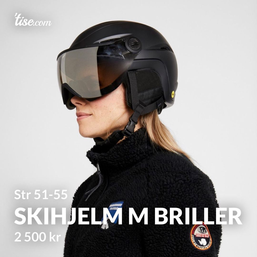 Skihjelm m briller