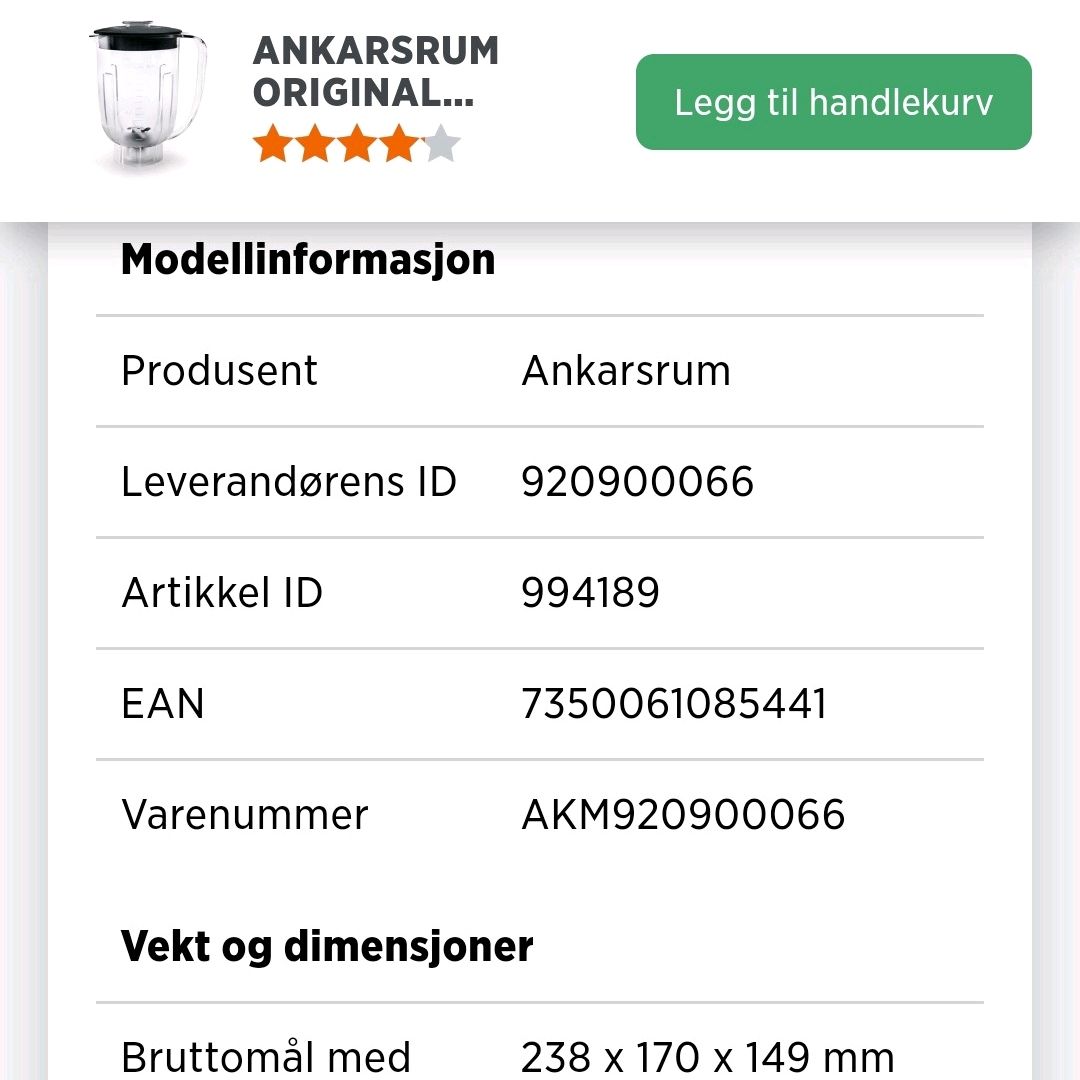 Ankarsrum Blender