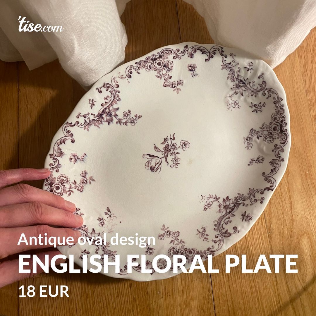 English floral plate