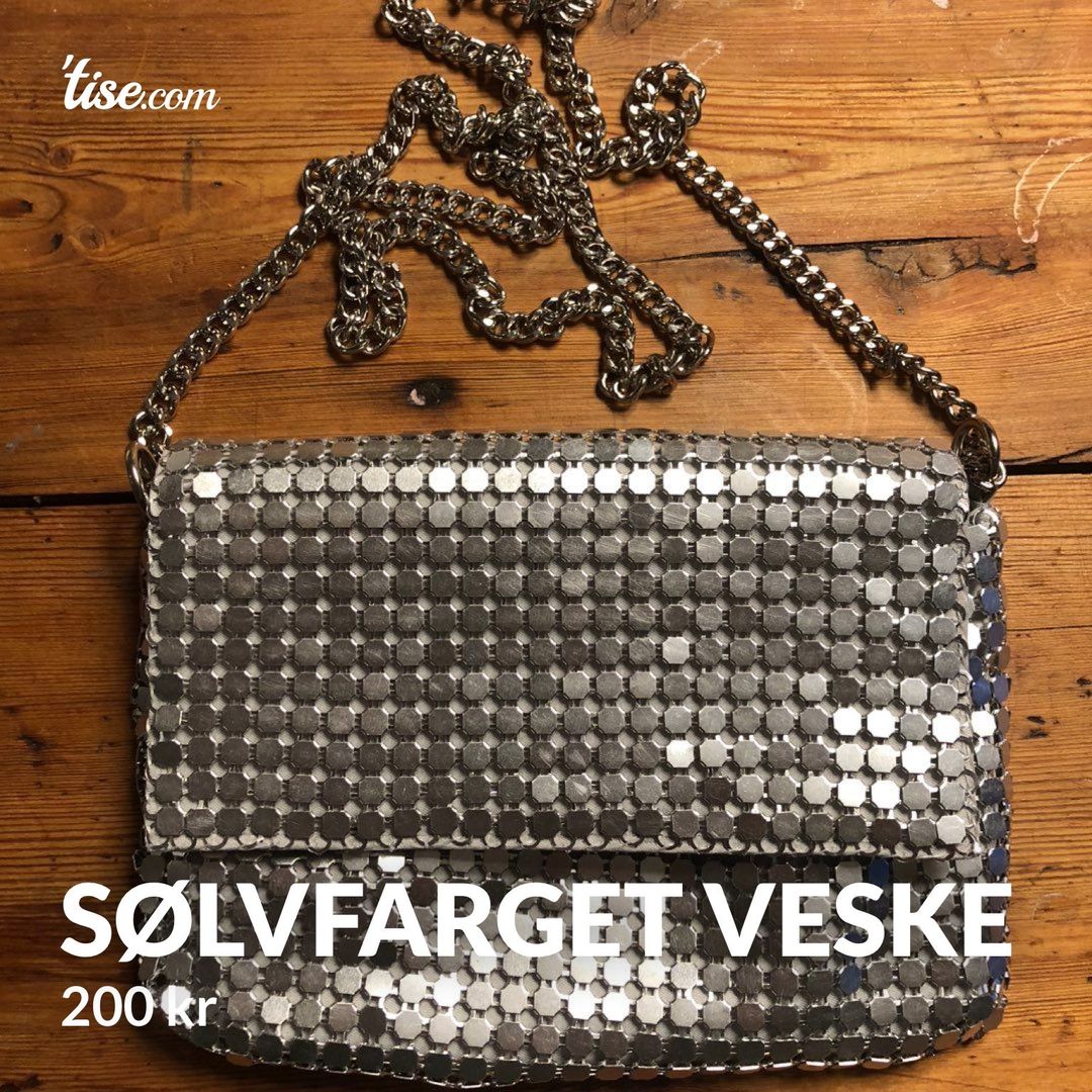 Sølvfarget veske